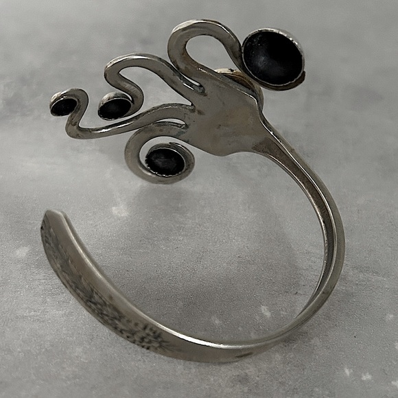 Vintage Silver Plated Fork Bangle - Picture 2 of 2